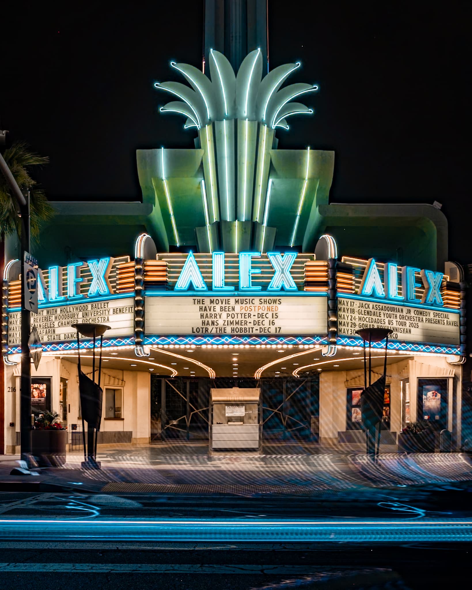 Exterior or interior view of The Alex Theatre, an art house theater in Glendale, California. Photo: Photo via Google Places