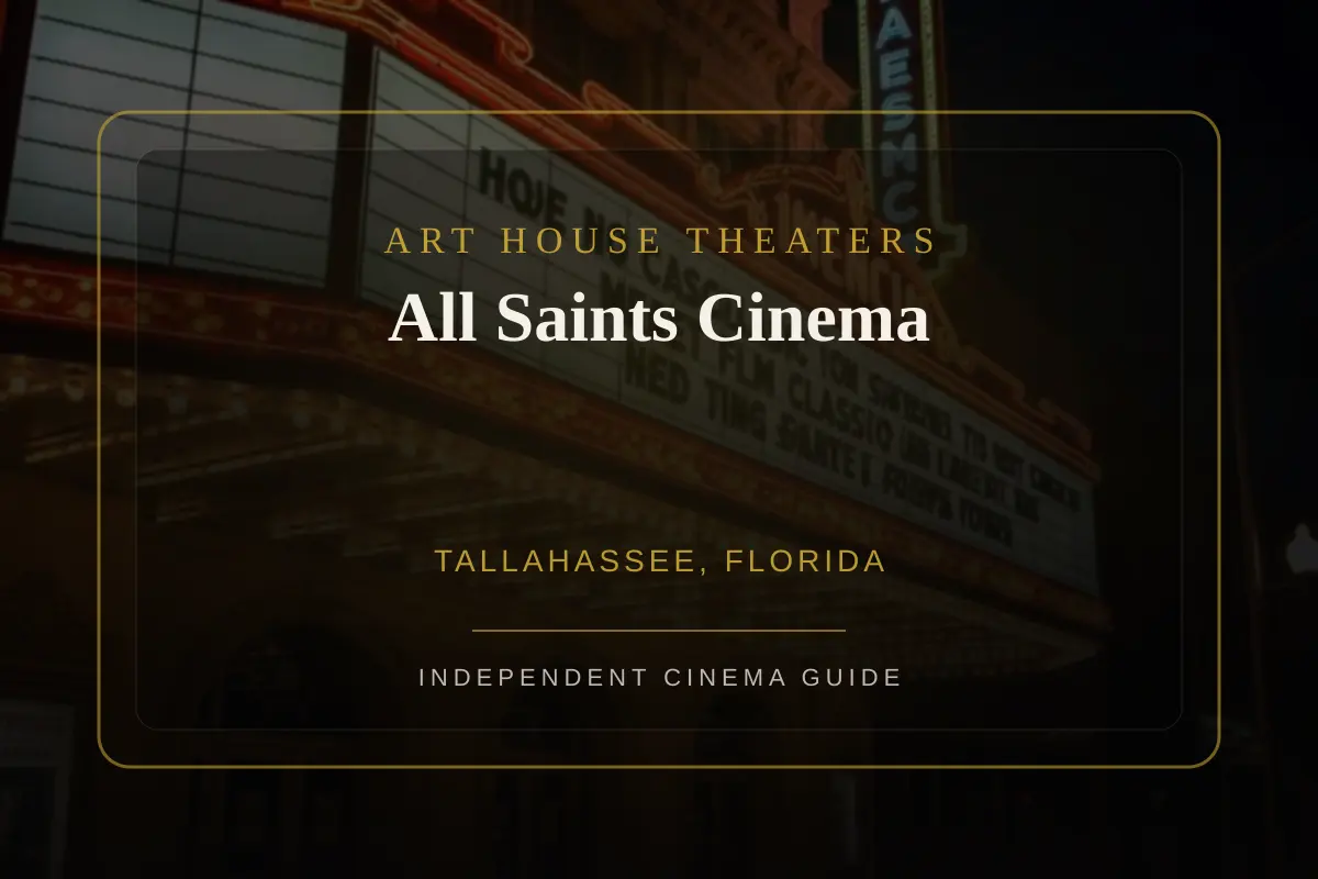 View of All Saints Cinema, an art house theater in Tallahassee, Florida