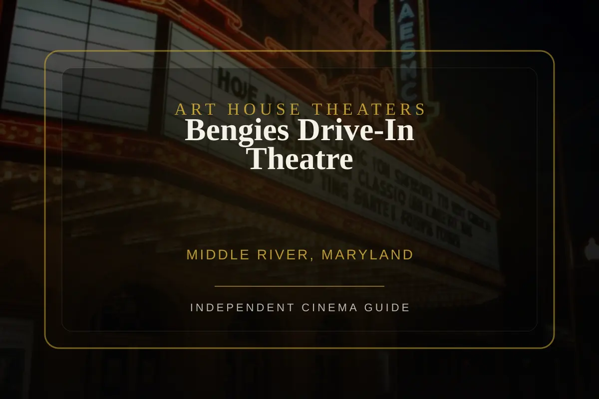 View of Bengies Drive-In Theatre, an art house theater in Middle River, Maryland