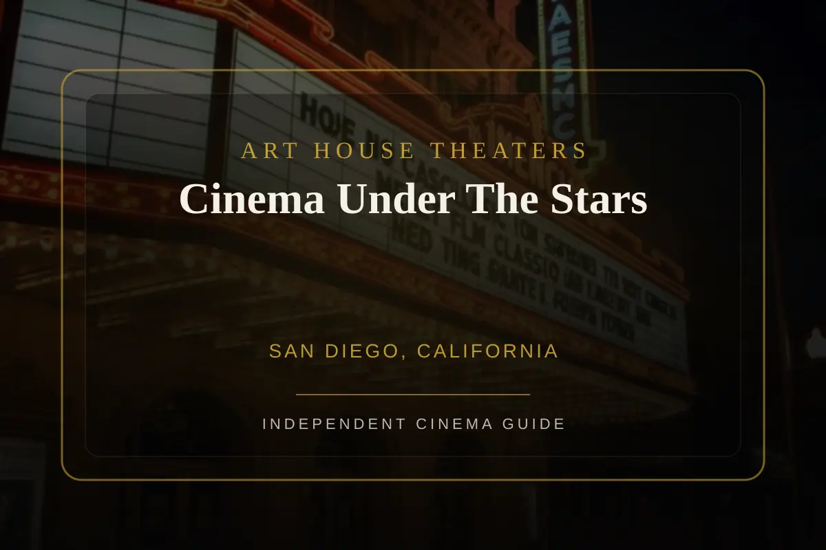 View of Cinema Under The Stars, an art house theater in San Diego, California
