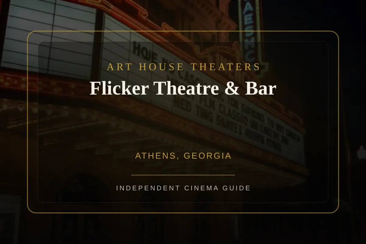 View of Flicker Theatre & Bar, an art house theater in Athens, Georgia