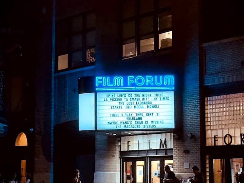 Exterior or interior view of Film Forum, an art house theater in New York, New York. Photo: Photo via Google Maps