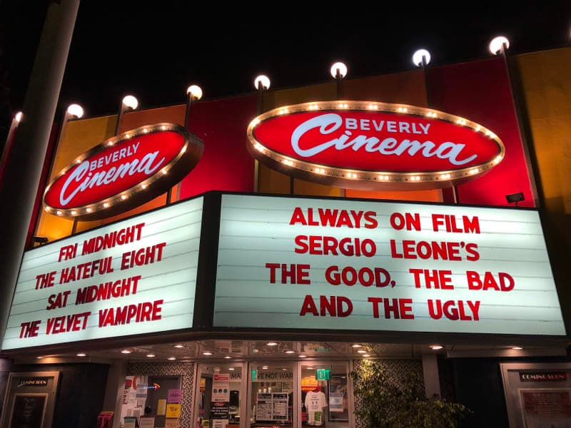 Exterior or interior view of New Beverly Cinema, an art house theater in Los Angeles, California