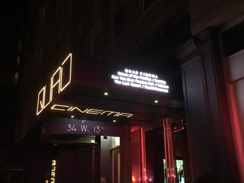 Exterior or interior view of Quad Cinema, an art house theater in New York, New York
