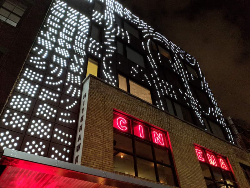 Exterior or interior view of Nitehawk Cinema, an art house theater in Brooklyn, New York